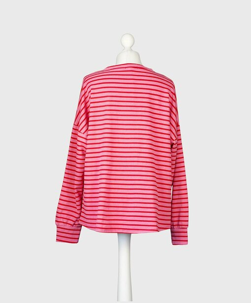 Gestreiftes Langarmshirt "EDITA" pink/rot (GW12)