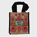 Entzückende Kleine Tasche “HAPPY BAG” teal folk flower (NOI09)