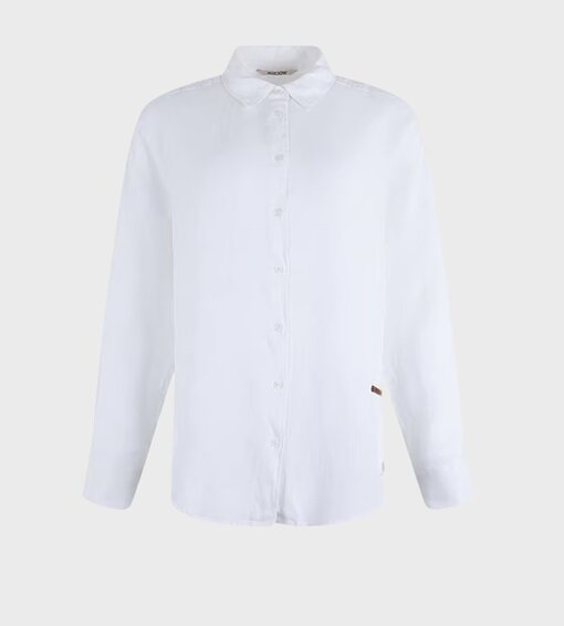 Leinen Bluse “BUTTO-1” white solid (MSC31)