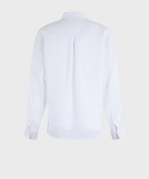 Leinen Bluse “BUTTO-1” white solid (MSC31)