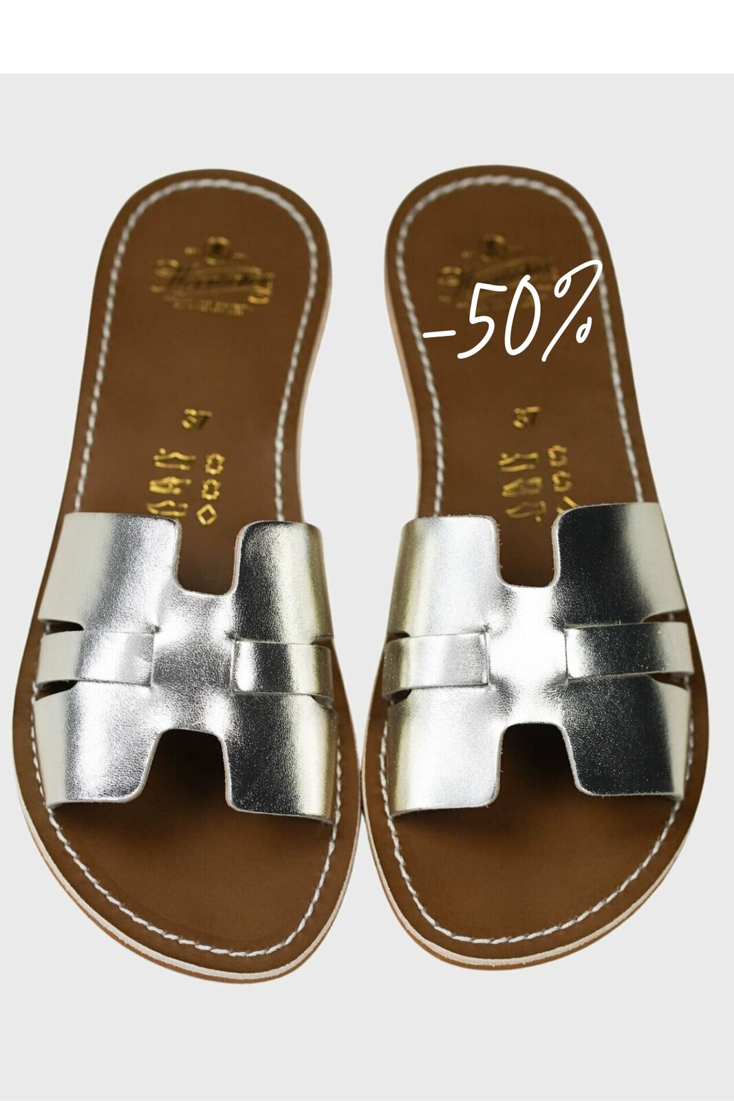 Pantolette “THE ITALIAN” silver (HL08)