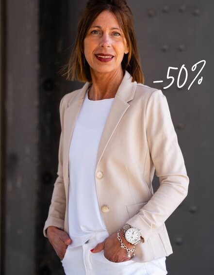 FRAUENSACHE - Stretchiger Kurzblazer "SISSI" - beige (B04)