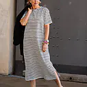 Streifenkleid “MAGGIE” schwarz/creme (GW78)