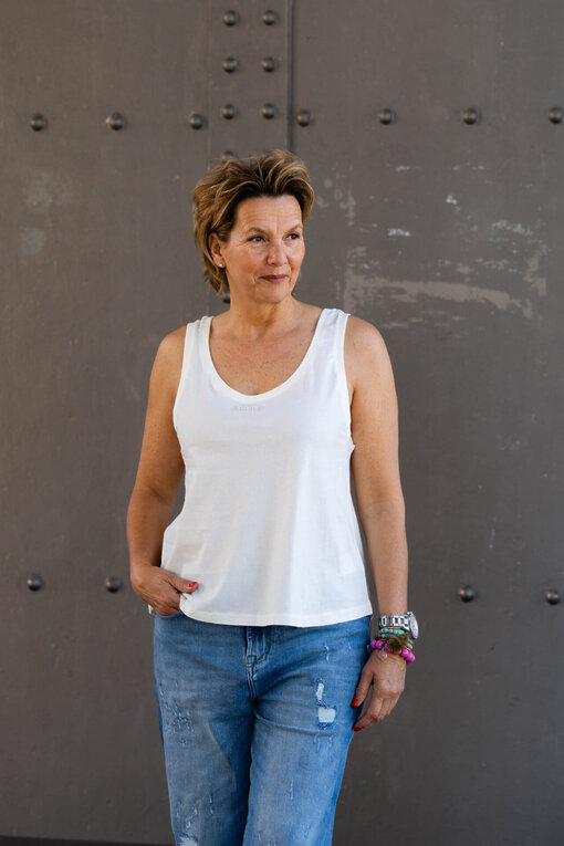 Hochwertiges Tank Top “ALIMA” ecru (10D39)