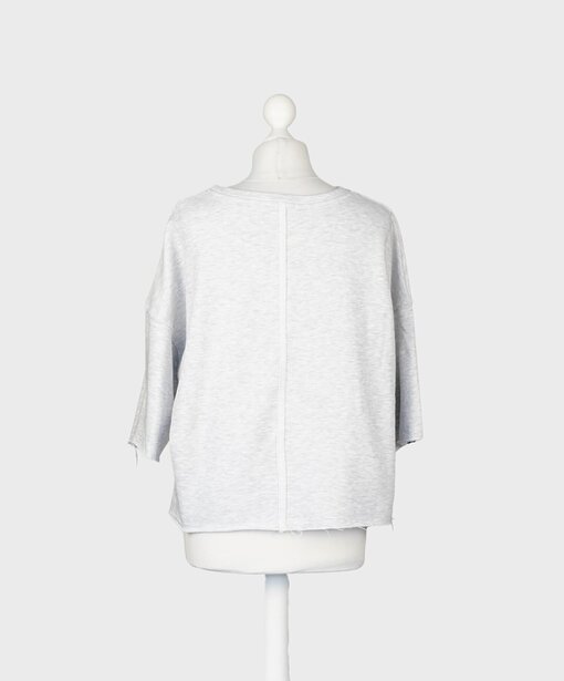 Kurzarm Sweater “NOOR” hellgrau meliert (GW26)