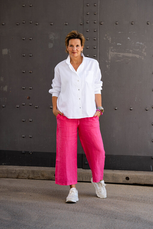 Pique Bluse “ANIKE” (10D74) / Leinen Culotte Hose “MERLE” (H11)