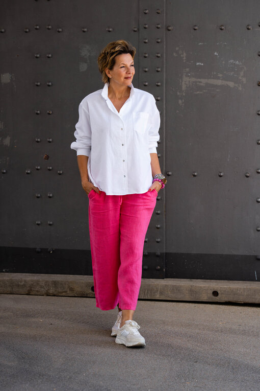 Pique Bluse “ANIKE” (10D74) / Leinen Culotte Hose “MERLE” (H11)