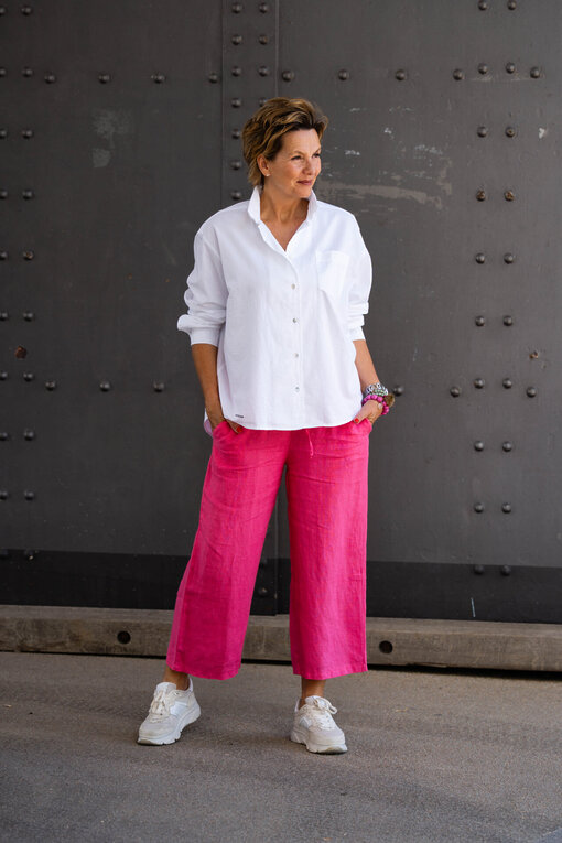 Pique Bluse “ANIKE” (10D74) / Leinen Culotte Hose “MERLE” (H11)