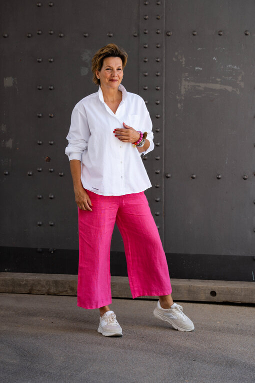 Pique Bluse “ANIKE” (10D74) / Leinen Culotte Hose “MERLE” (H11)