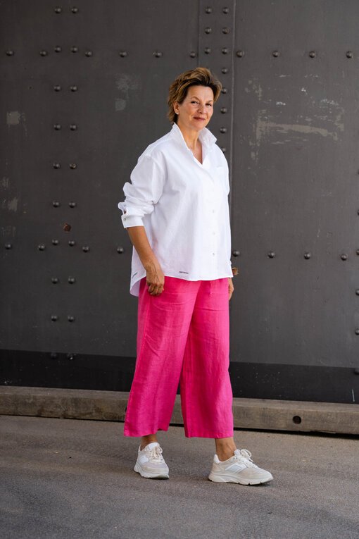 Pique Bluse “ANIKE” (10D74) / Leinen Culotte Hose “MERLE” (H11)