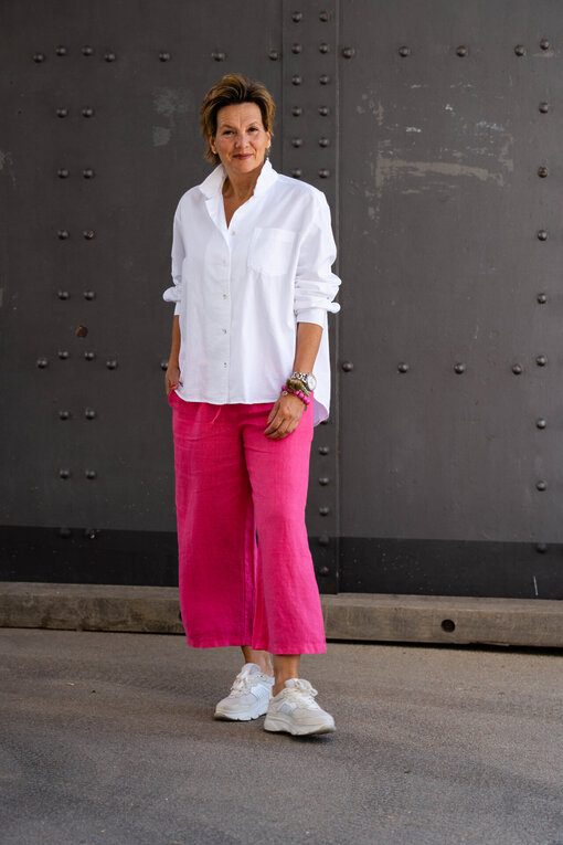 Pique Bluse “ANIKE” (10D74) / Leinen Culotte Hose “MERLE” (H11)