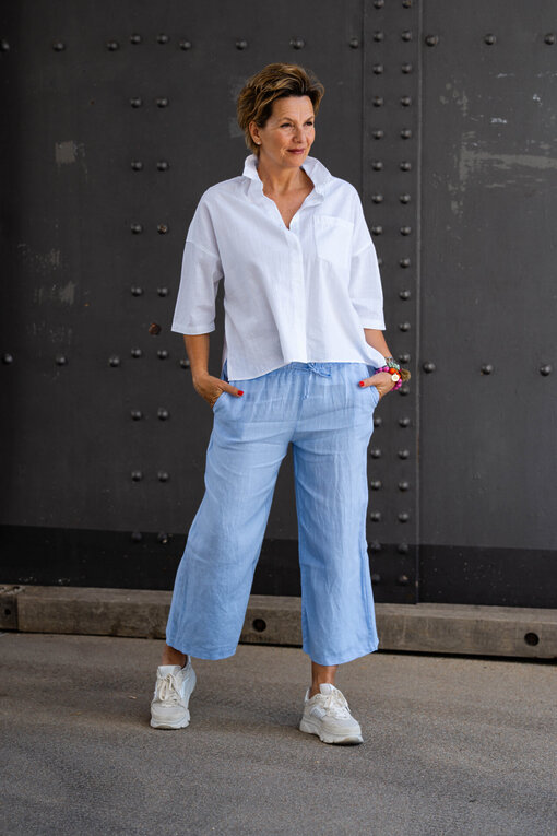 Sommer Bluse “DEMY” (SE13) /  Leinen Culotte Hose “MERLE” (H11)