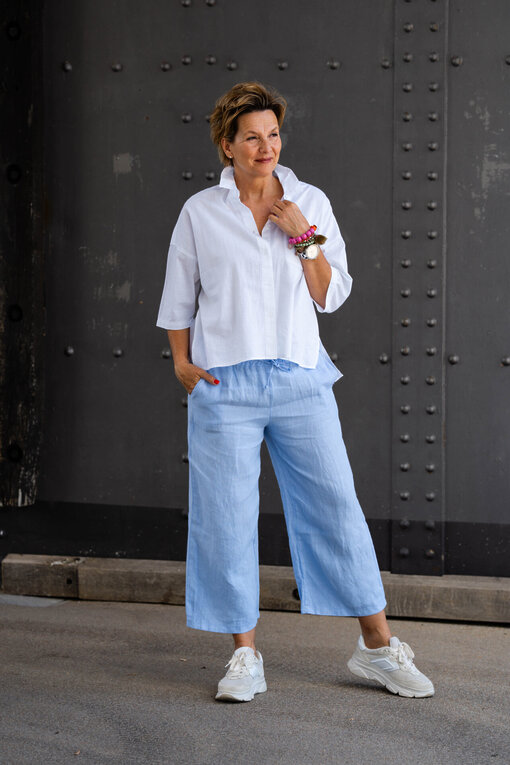 Sommer Bluse “DEMY” (SE13) /  Leinen Culotte Hose “MERLE” (H11)