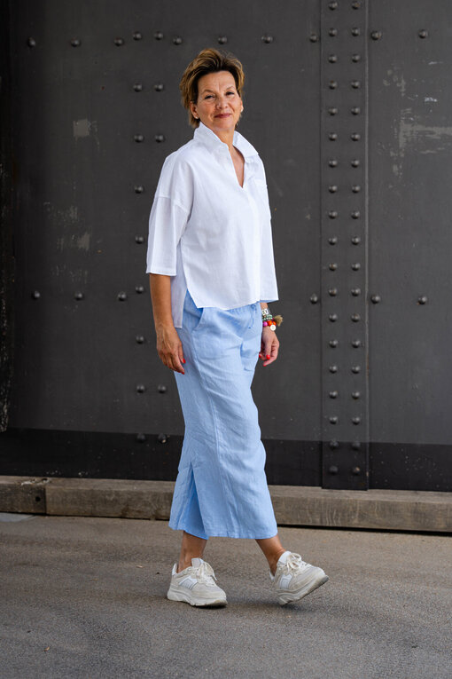 Sommer Bluse “DEMY” (SE13) /  Leinen Culotte Hose “MERLE” (H11)