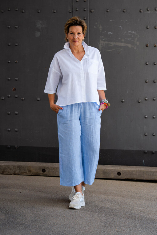 Sommer Bluse “DEMY” (SE13) /  Leinen Culotte Hose “MERLE” (H11)