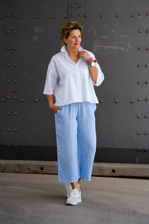 Sommer Bluse “DEMY” (SE13) /  Leinen Culotte Hose “MERLE” (H11)