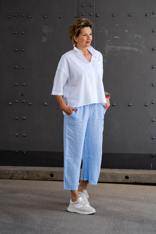 Sommer Bluse “DEMY” (SE13) /  Leinen Culotte Hose “MERLE” (H11)