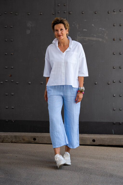 Sommer Bluse “DEMY” (SE13) /  Leinen Culotte Hose “MERLE” (H11)