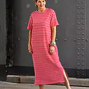 Streifenkleid “MAGGIE” rosa/rot (GW78)