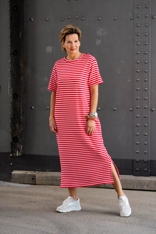 Streifenkleid “MAGGIE” rosa/rot (GW78)