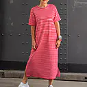 Streifenkleid “MAGGIE” rosa/rot (GW78)