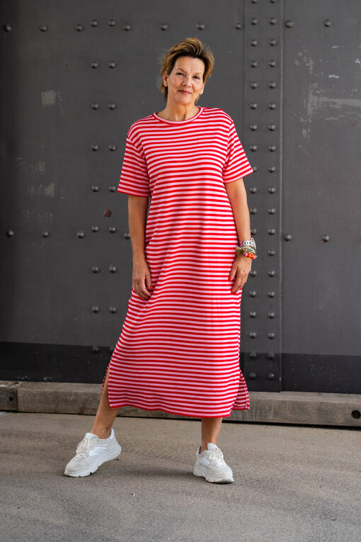 Streifenkleid “MAGGIE” rosa/rot (GW78)
