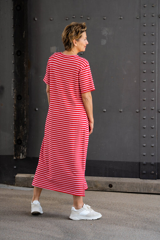 Streifenkleid “MAGGIE” rosa/rot (GW78)