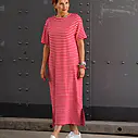 Streifenkleid “MAGGIE” rosa/rot (GW78)