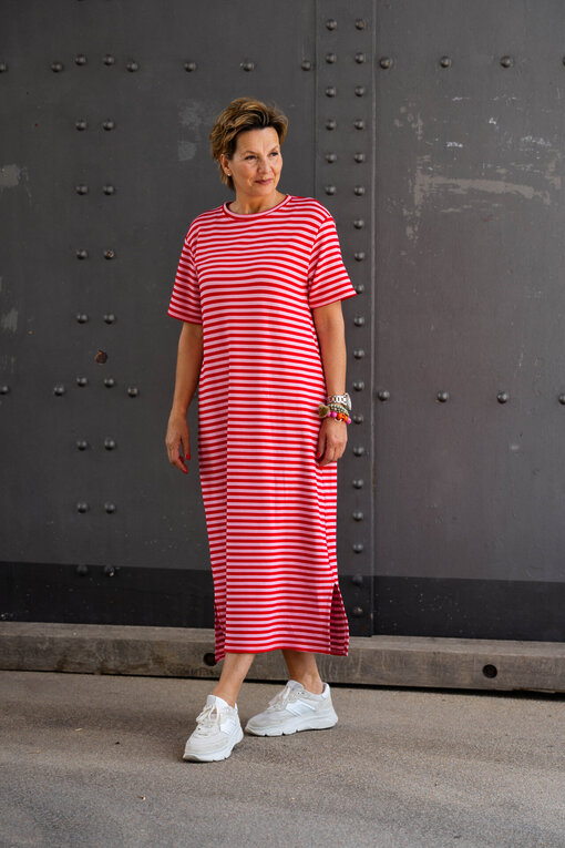 Streifenkleid “MAGGIE” rosa/rot (GW78)