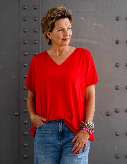 FRAUENSACHE - Basic Kurzarmshirt "INES" (BA69)