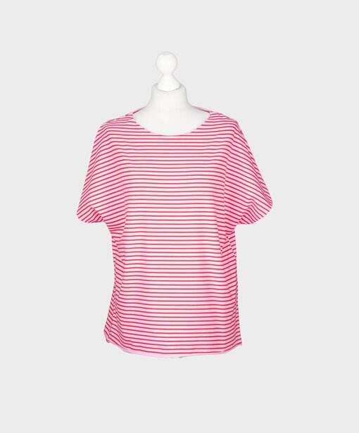 Gestreiftes Shirt “MAYLA” mauve/rot (BA14)