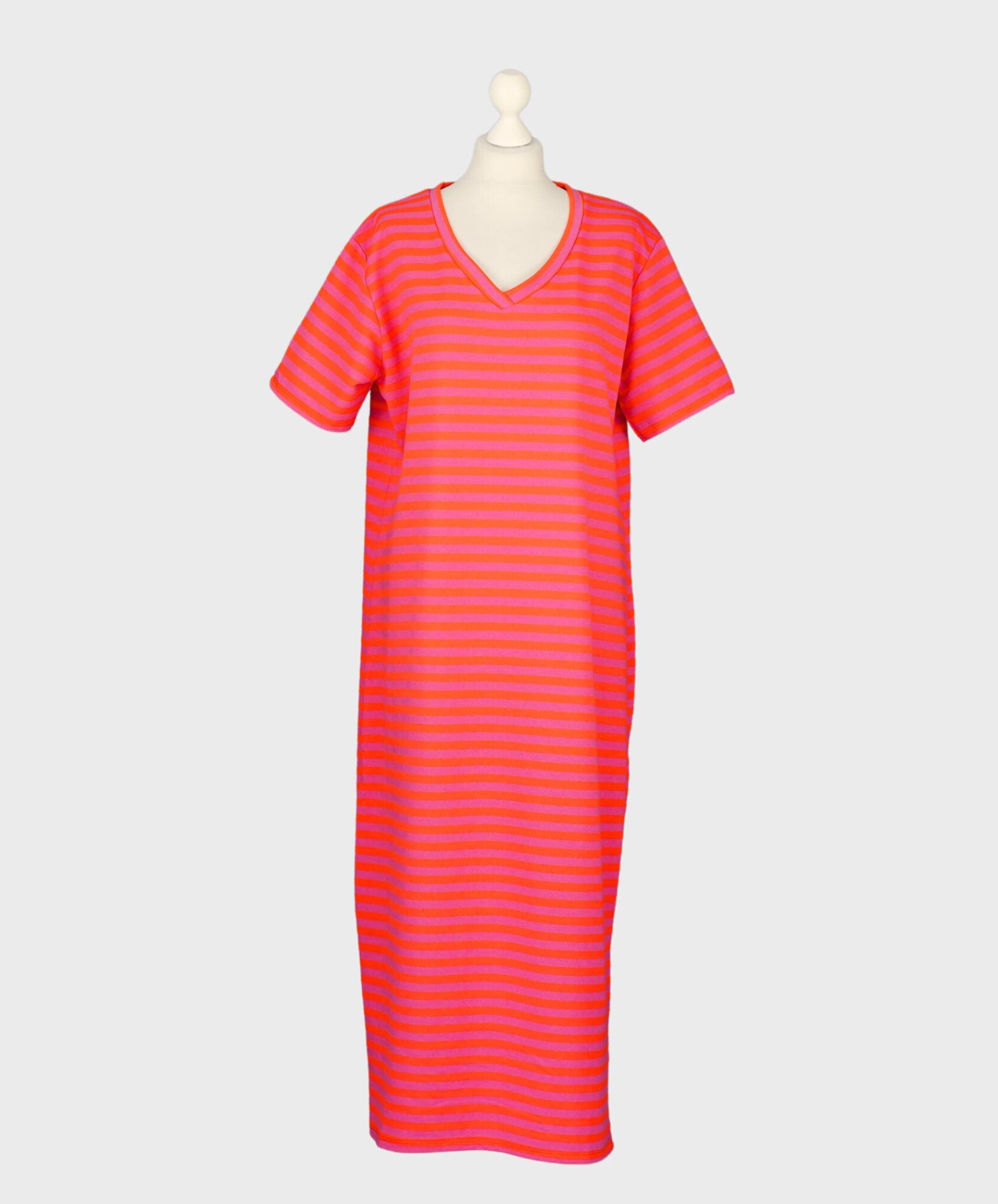Tolles Streifenkleid “VIRGINIE” neon orange/lila (GW60)