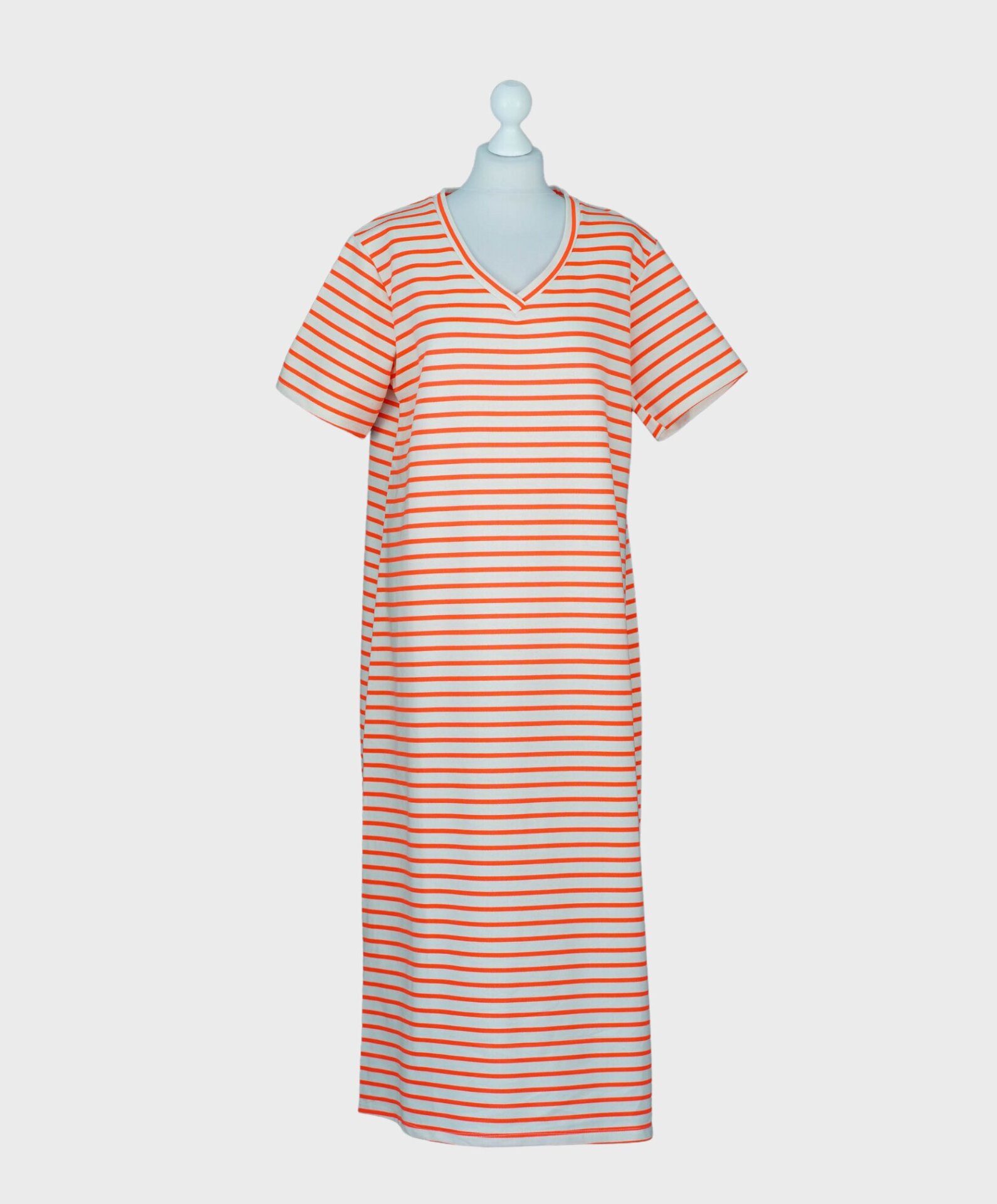Tolles Streifenkleid “VIRGINIE” neon orange/beige (GW60)