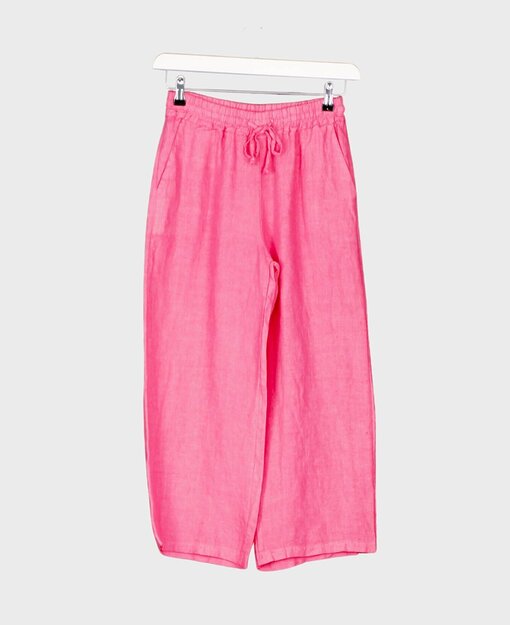 Leinen Culotte Hose “MERLE” pink (H11)