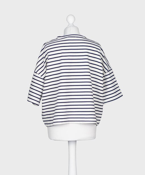 Streifensweater Kurzarm “MICAELA” navy/creme (GW10)