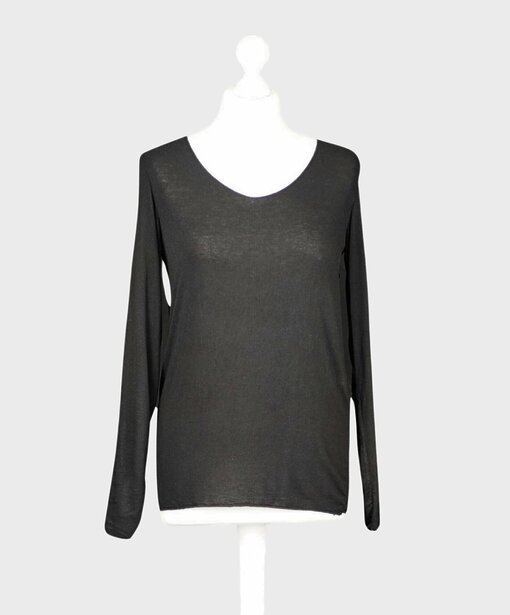 Feines Langarmshirt “DANIELA” schwarz (BA05)