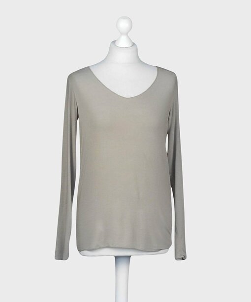 Feines Langarmshirt “DANIELA” light taupe (BA05)