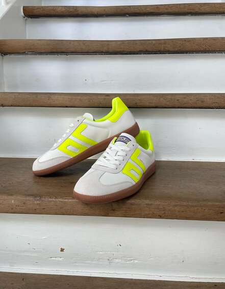 BACK 70 - Retro Sneaker "CLOUD-LEATHER" - fluo/yellow (BB02)