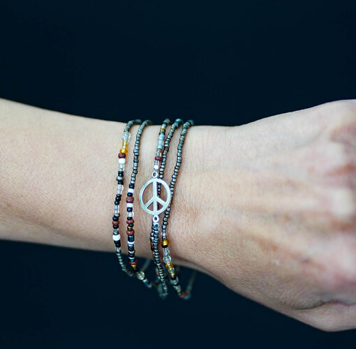 Bracelet “5WRAP SIGN” grey/silver (IC32)