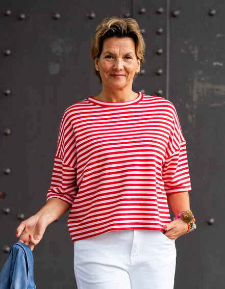 FRAUENSACHE - Kurzarm Streifensweater "MICAELA" (GW10)