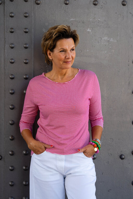 Streifenshirt “JANET” pink/weiß  (BA19)