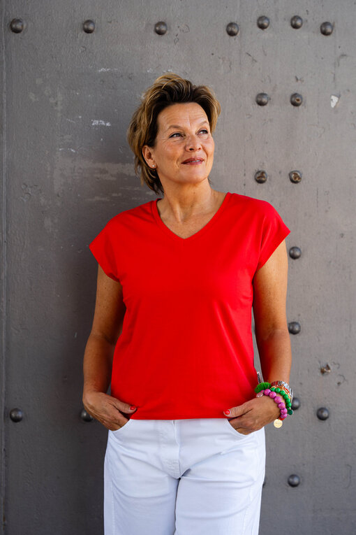 Schickes Shirt “INGA” spicy red (SE26)