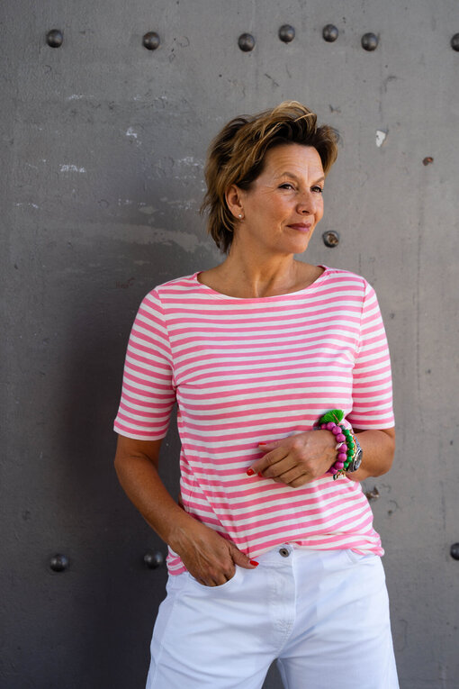 Streifen Shirt “SIDNEY” soft pink (SE08)