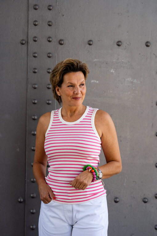 Geripptes Streifentop “HEDDA” sooft pink (SE14)