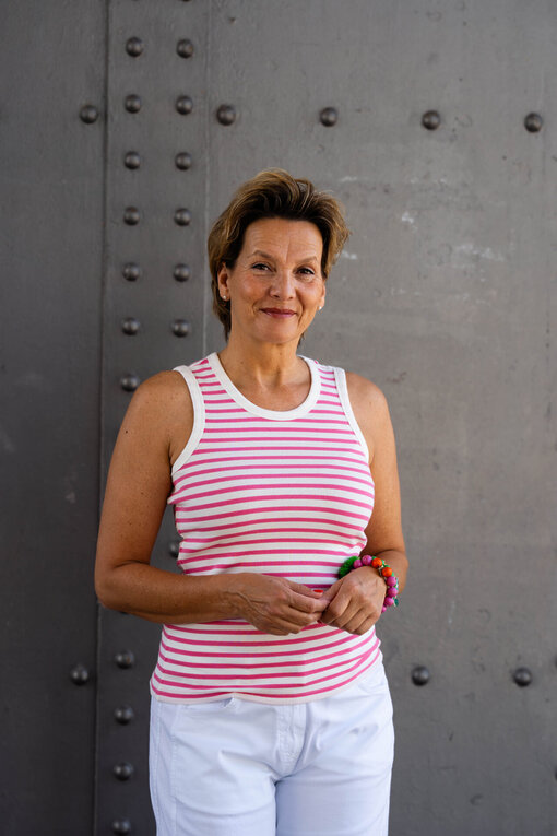 Geripptes Streifentop “HEDDA” sooft pink (SE14)