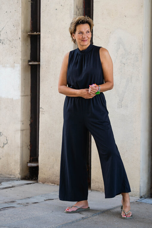 Neckholder Jumpsuit “GIGI” schwarz (GW57)