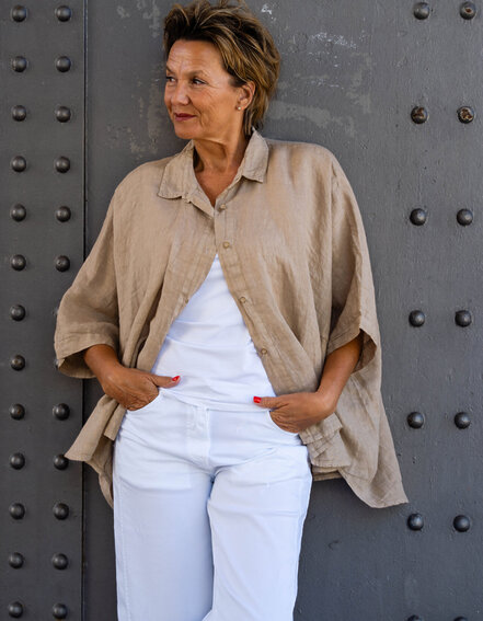 FRAUENSACHE - Oversized Leinenbluse "VERONIKA" (GW61)
