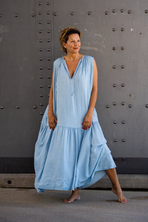 Sommer Denim Kleid “LIYA” pale blue (GW88)