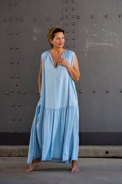 Sommer Denim Kleid “LIYA” pale blue (GW88)