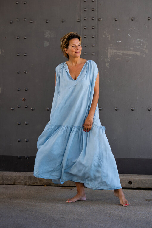 Sommer Denim Kleid “LIYA” pale blue (GW88)